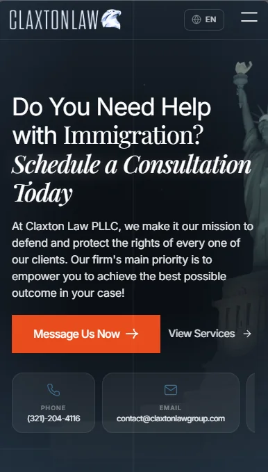 Claxton Law Group mobile site in English