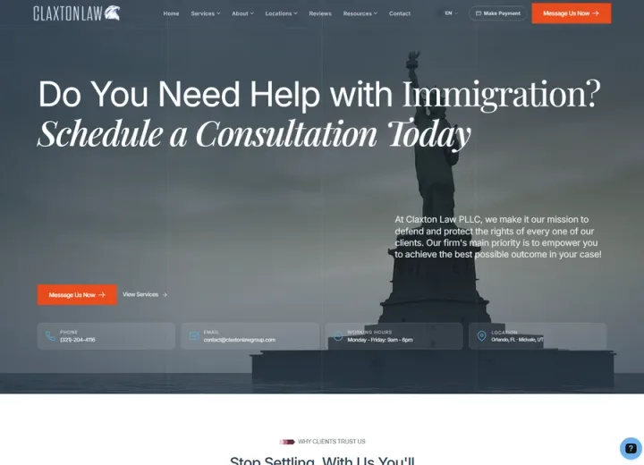 Claxton Law website built by WRKS