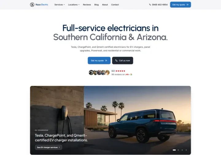 Rizzo Electric website built by WRKS